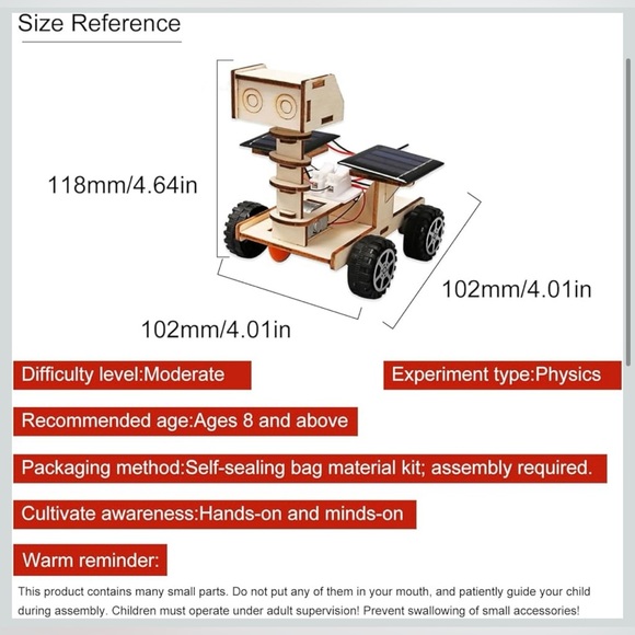 DIY Solar Space Moon Rover Model - Solar-Powered Exploration Vehicle. - Picture 3 of 9